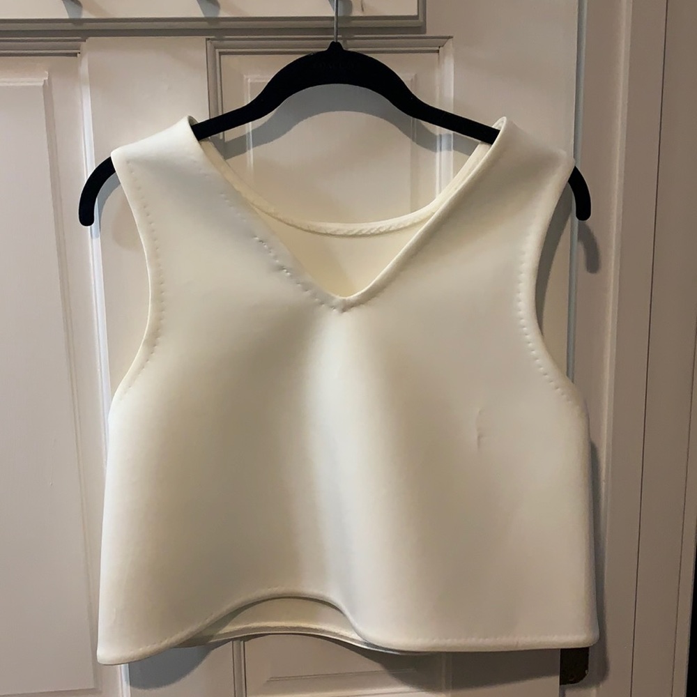 Club Monaco XS cropped white shirt